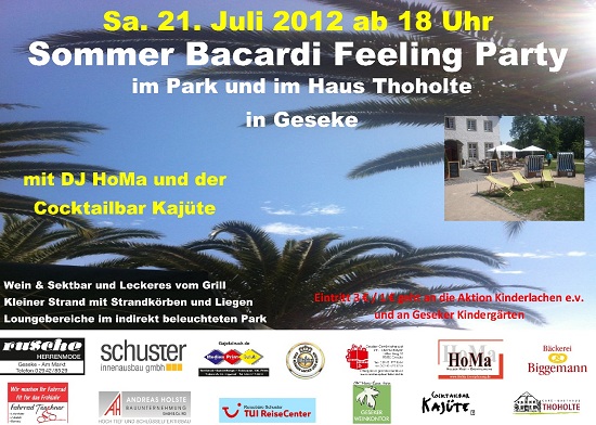 Sommer Bacardi Feeling Party in und am Haus Thoholte.