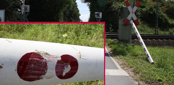 Bahnschranke abgefahren und geflüchtet